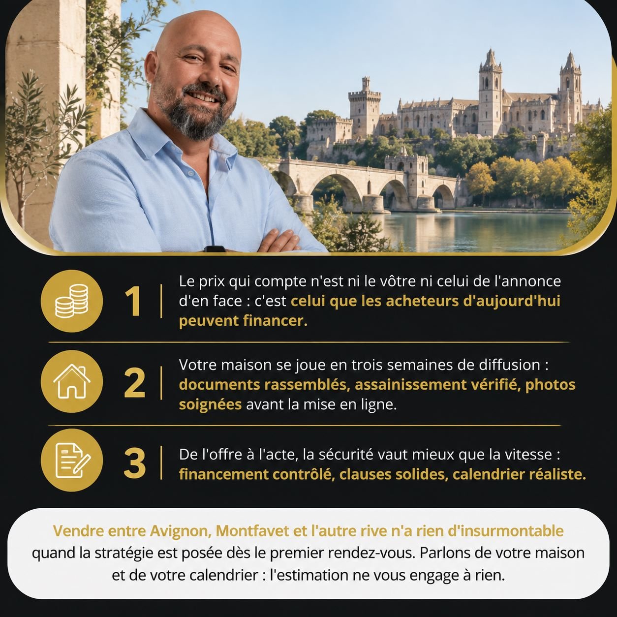 Infographie : les étapes pour vendre sa maison à Avignon